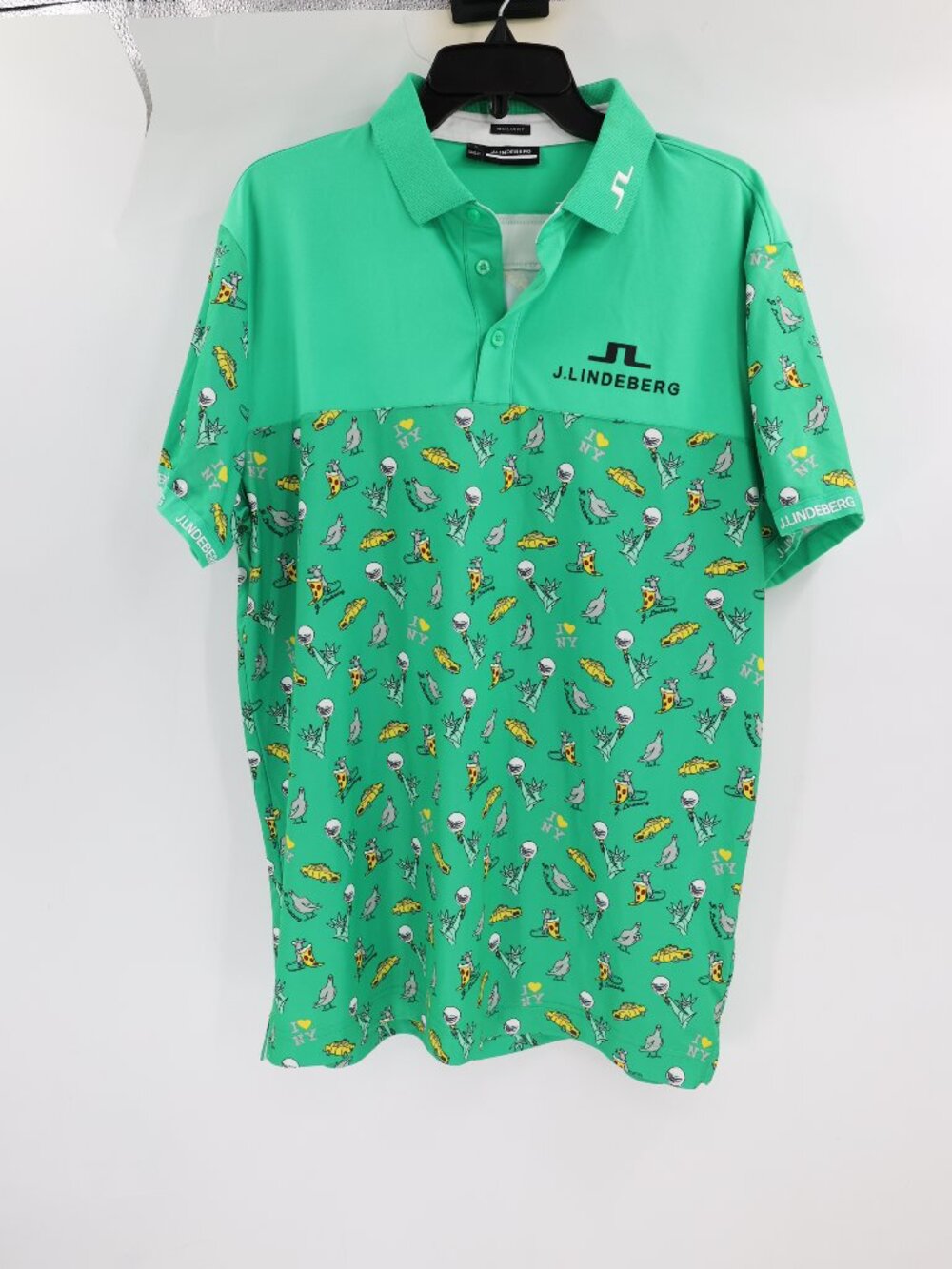 J Lindeberg Polo Shirt Mens Large Jeff Golf Pique Blarney New York Novelty Tour - Picture 2 of 14